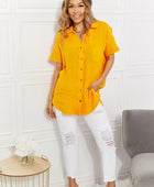Summer Breeze Gauze Short Sleeve Shirt in Mustard - Body By J'ne