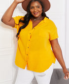 Summer Breeze Gauze Short Sleeve Shirt in Mustard - Body By J'ne