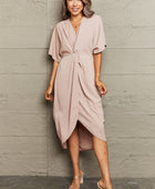 Surplice Neck Tulip Hem Dress - Body By J'ne