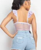 Sweetheart Cut-out Cami Ruffled Bodysuit - Body By J'ne