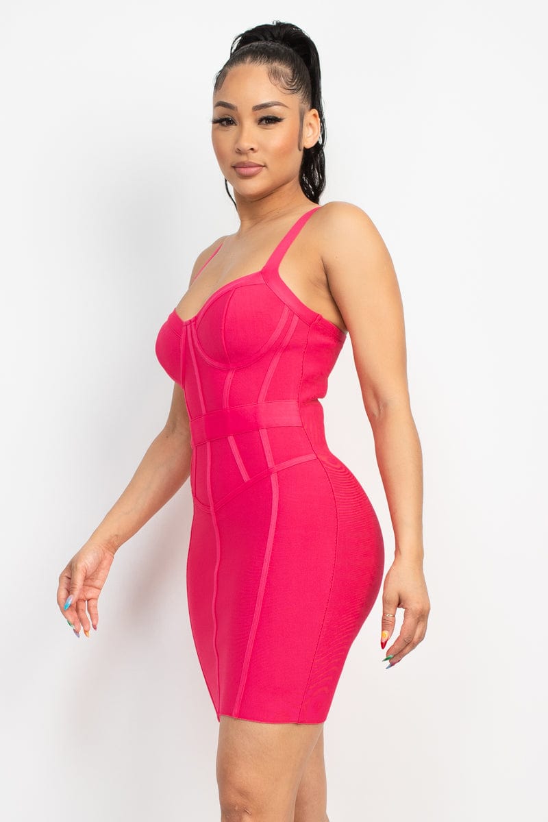 Sweetheart Wide Strap Bandage Dress - Body By J'ne