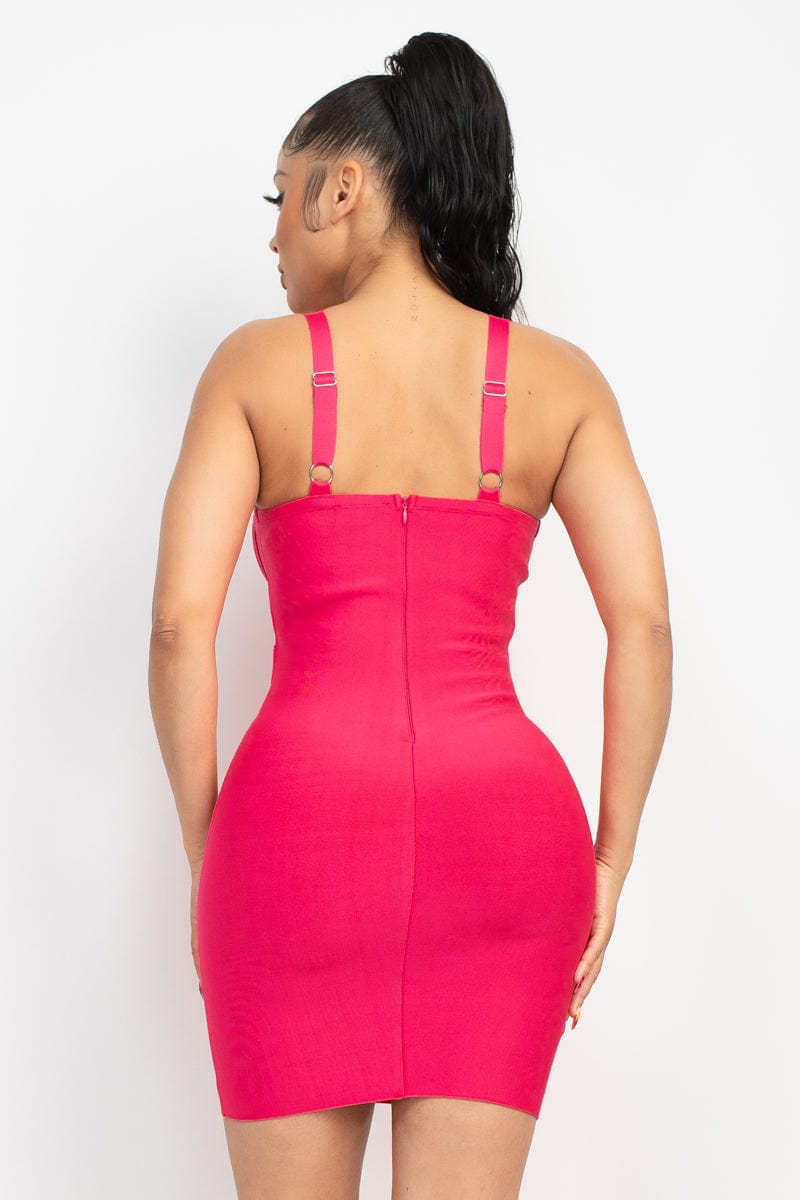 Sweetheart Wide Strap Bandage Dress - Body By J'ne