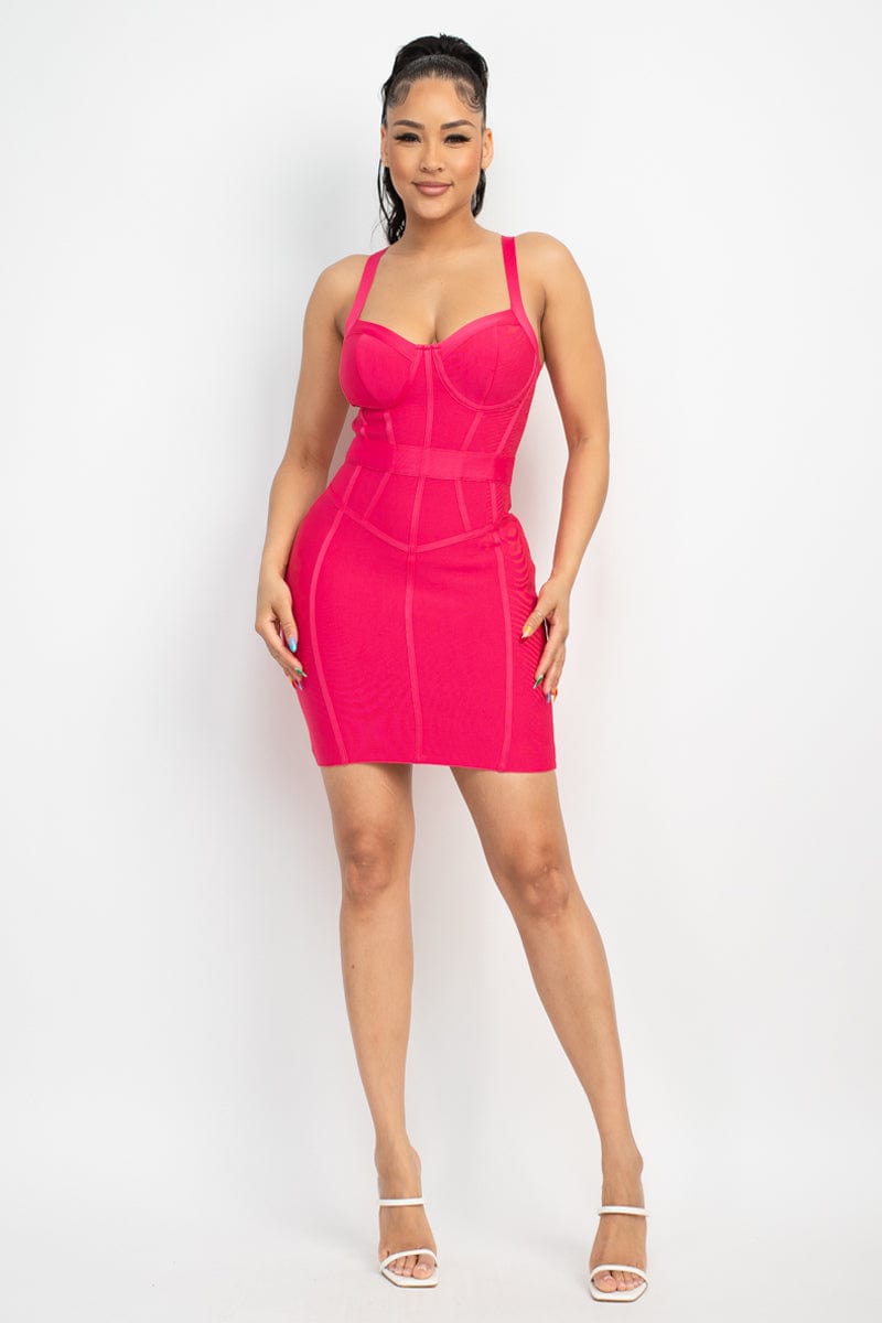 Sweetheart Wide Strap Bandage Dress - Body By J'ne