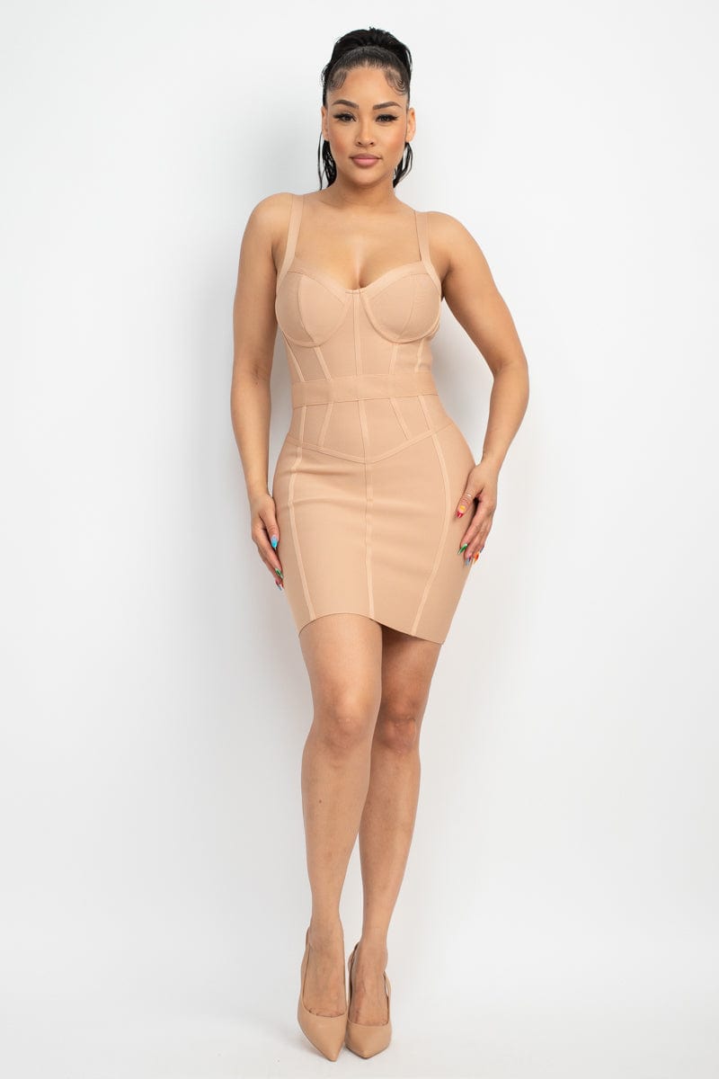 Sweetheart Wide Strap Bandage Dress - Body By J'ne