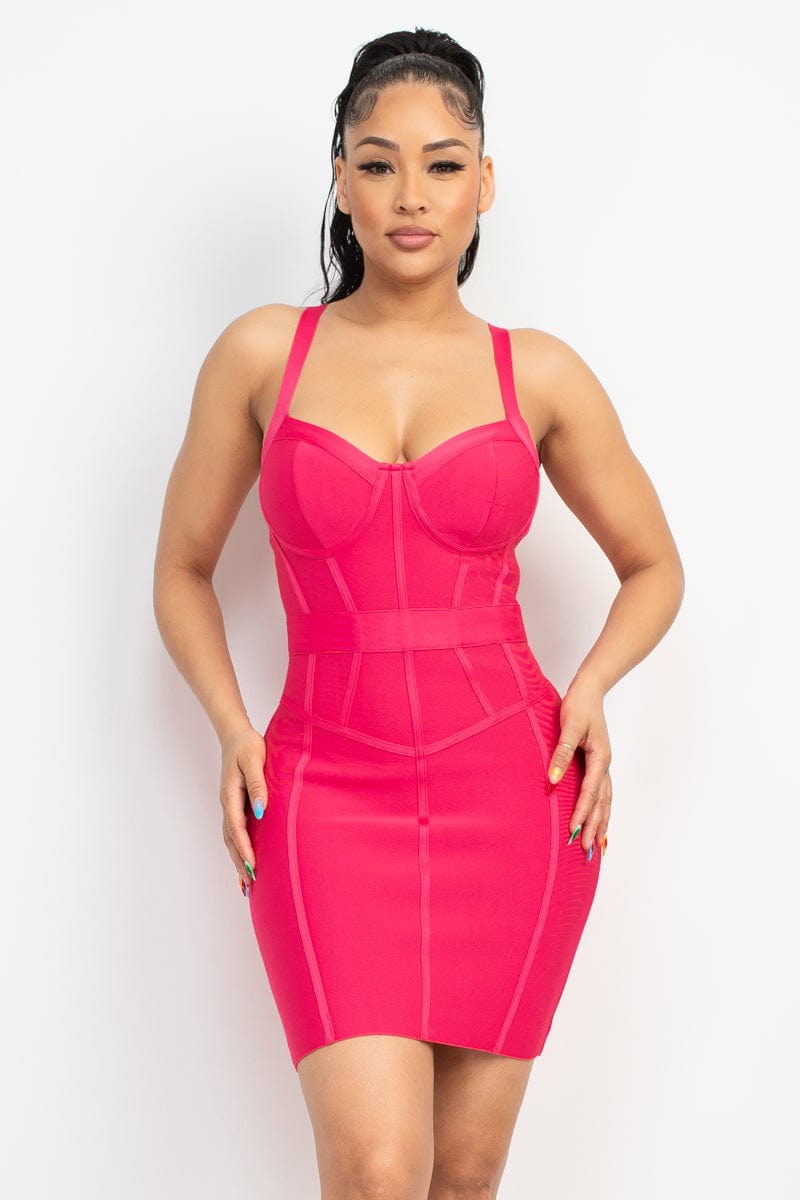 Sweetheart Wide Strap Bandage Dress - Body By J'ne