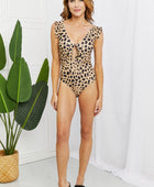 Swim Seashell Ruffle Sleeve One-Piece in Leopard - Body By J'ne