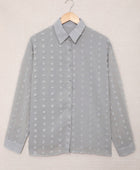 Swiss Dot Button-Up Long Sleeve Shirt - Body By J'ne