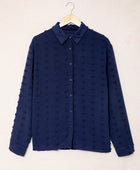 Swiss Dot Button-Up Long Sleeve Shirt - Body By J'ne