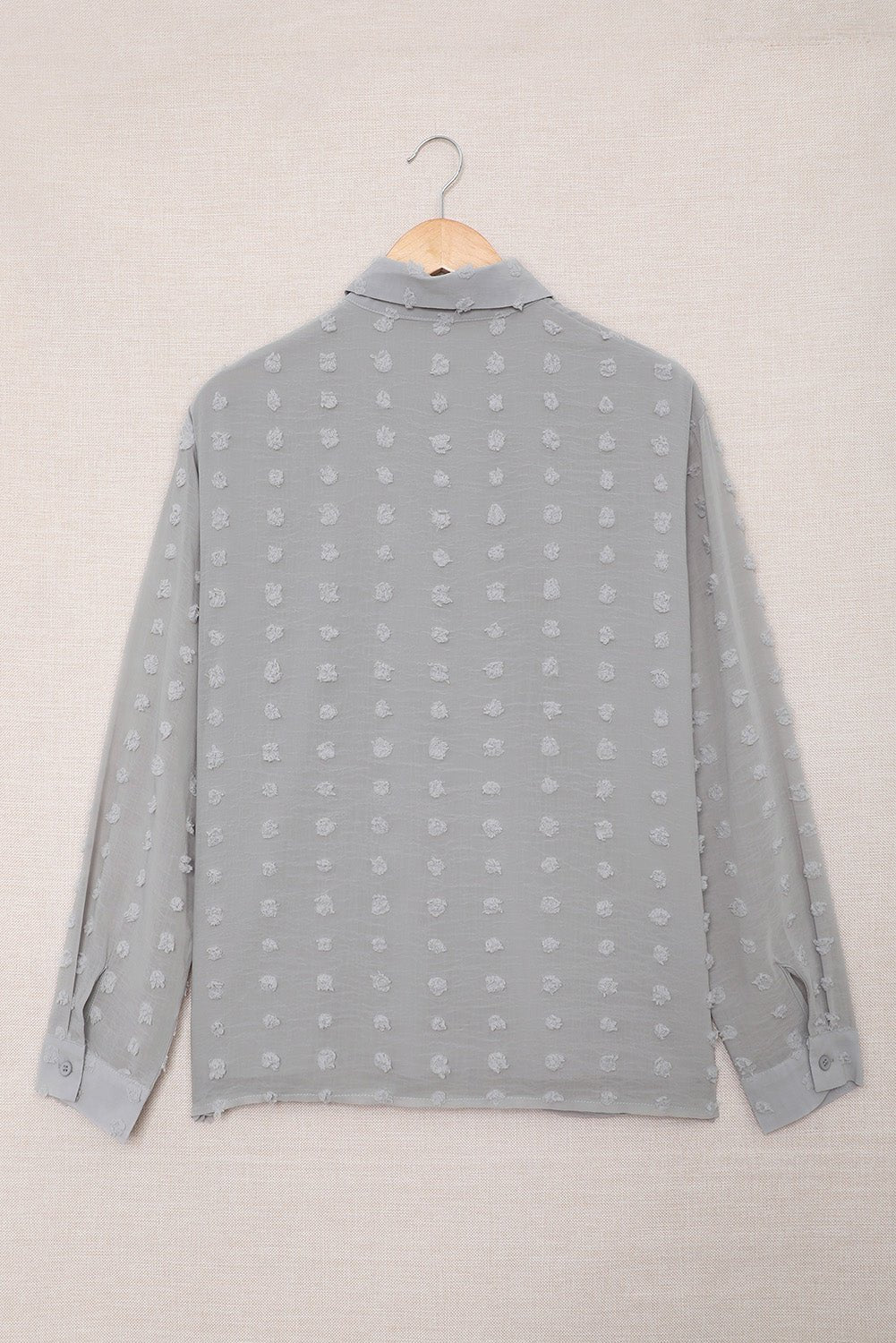 Swiss Dot Button-Up Long Sleeve Shirt - Body By J'ne