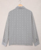 Swiss Dot Button-Up Long Sleeve Shirt - Body By J'ne