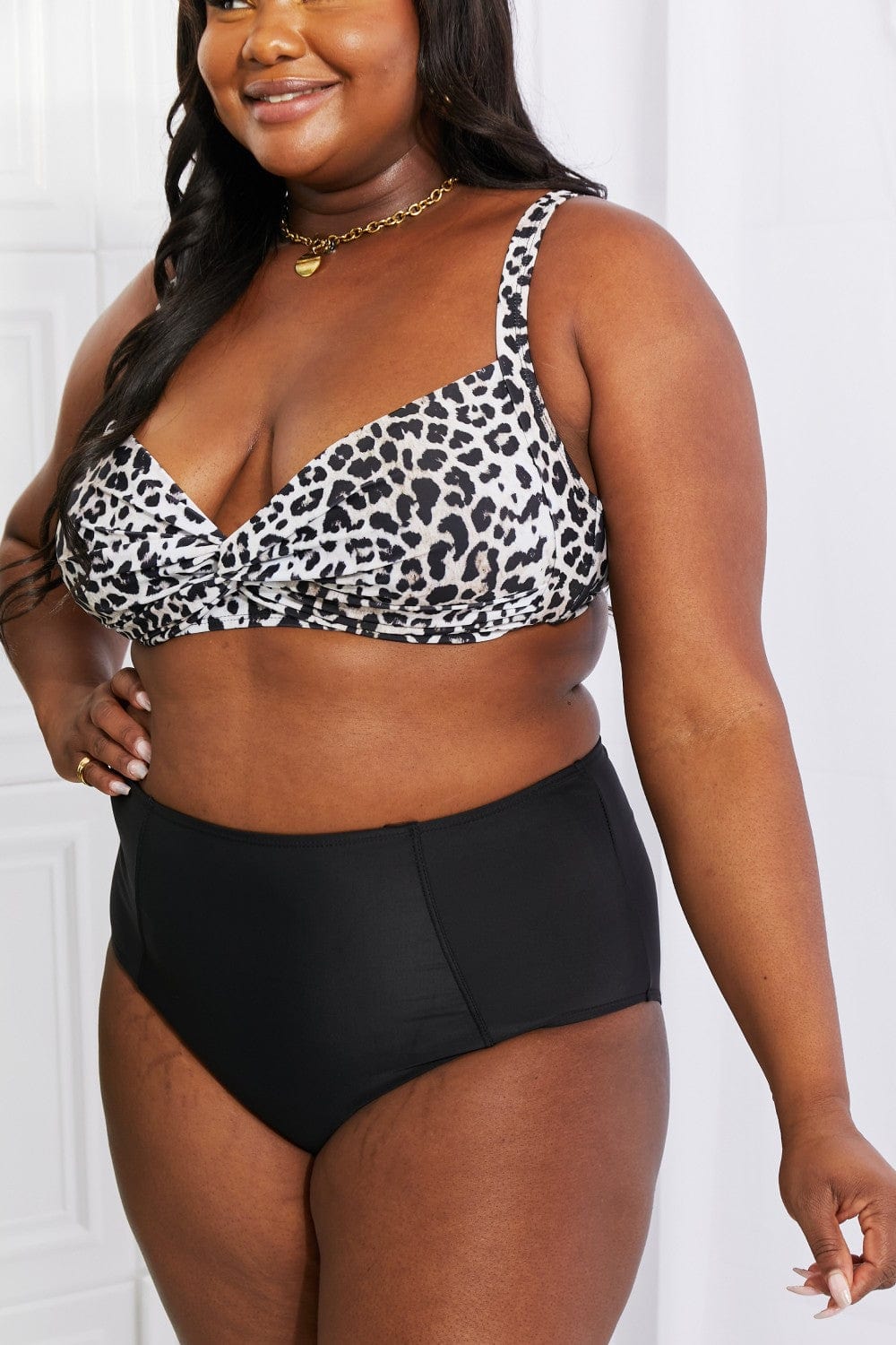 Take A Dip Twist High-Rise Bikini in Leopard - Body By J'ne