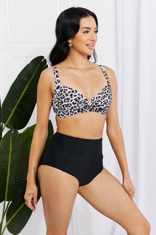 Take A Dip Twist High-Rise Bikini in Leopard - Body By J'ne