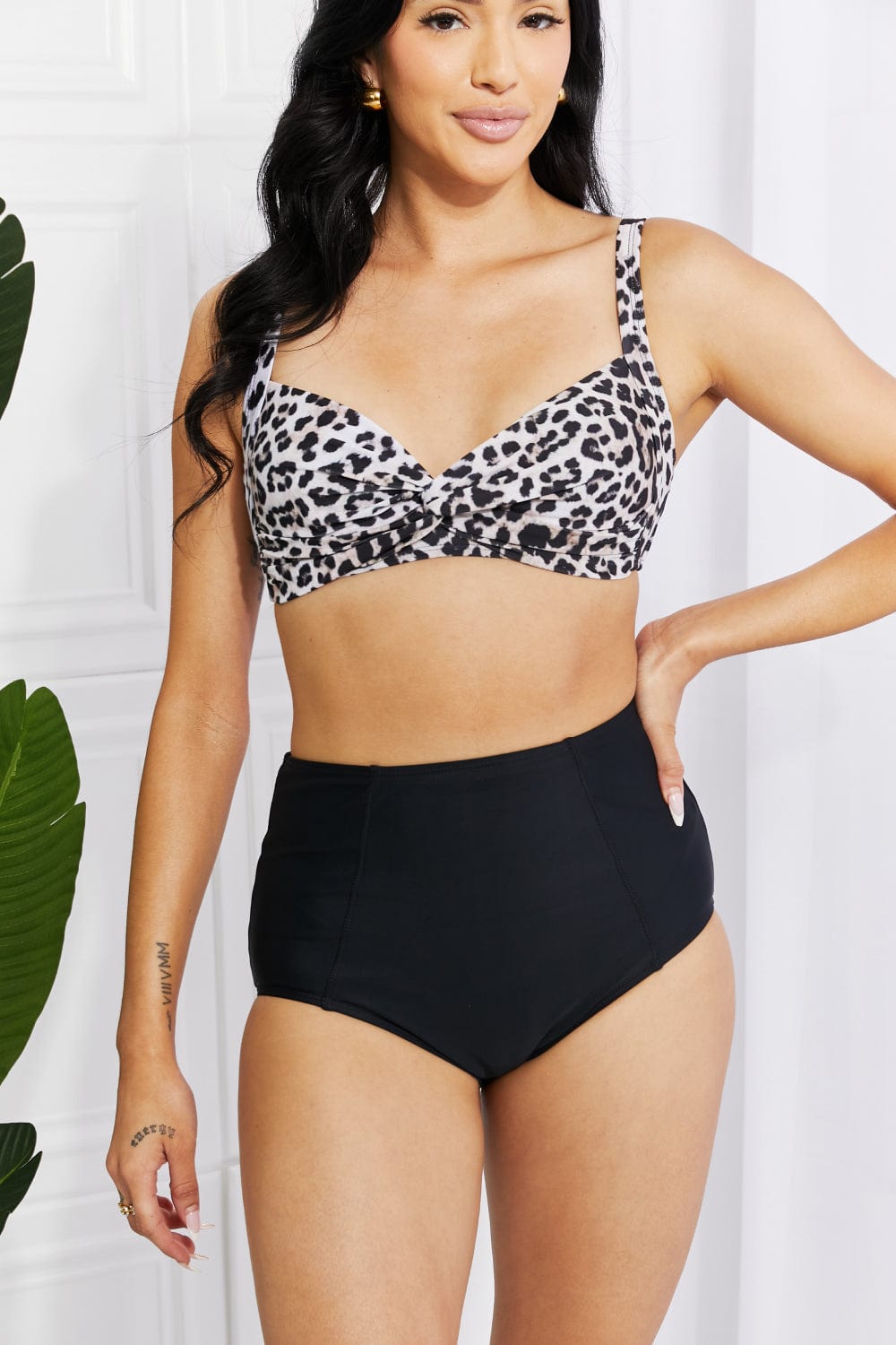 Take A Dip Twist High-Rise Bikini in Leopard - Body By J'ne