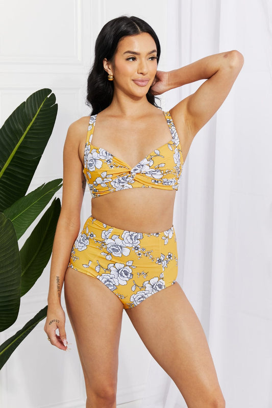 Take A Dip Twist High-Rise Bikini in Mustard - Body By J'ne