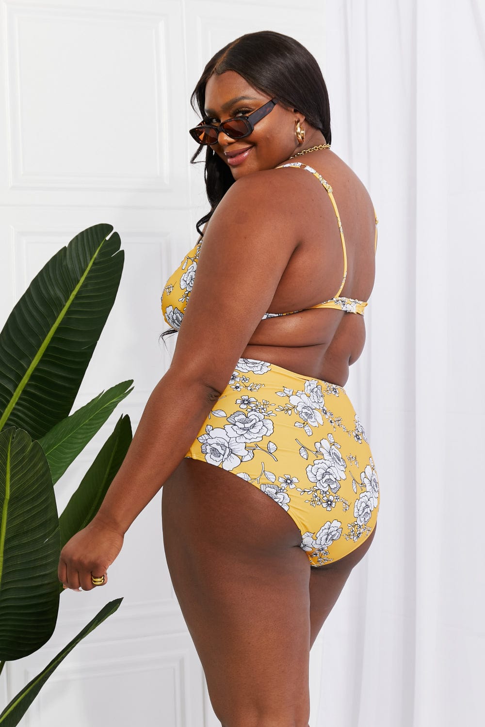Take A Dip Twist High-Rise Bikini in Mustard - Body By J'ne