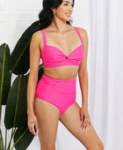 Take A Dip Twist High-Rise Bikini in Pink - Body By J'ne