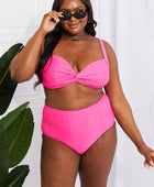 Take A Dip Twist High-Rise Bikini in Pink - Body By J'ne