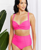 Take A Dip Twist High-Rise Bikini in Pink - Body By J'ne