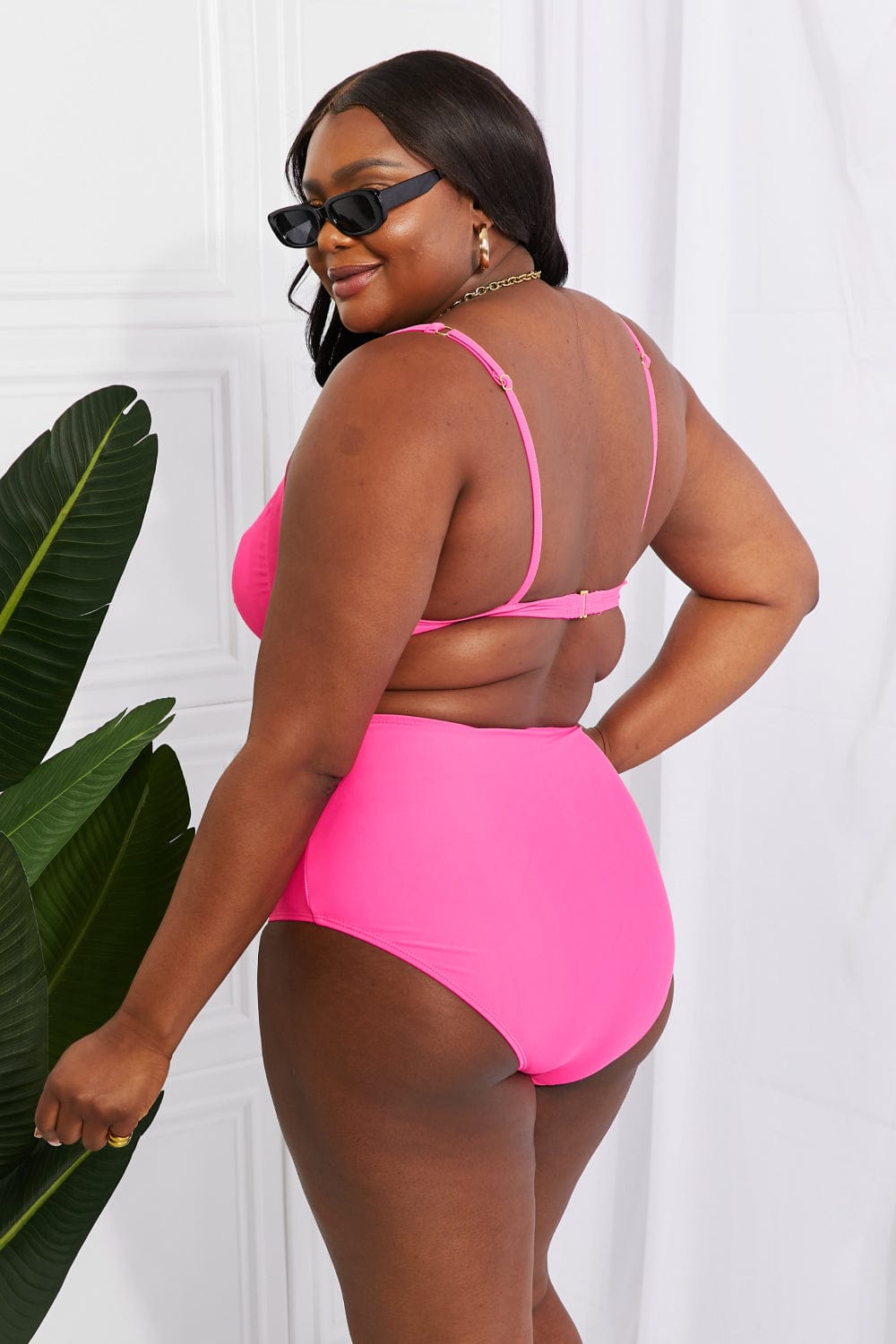 Take A Dip Twist High-Rise Bikini in Pink - Body By J'ne