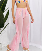 Take Me To The Beach Mesh Ruffle Cover-Up Pants - Body By J'ne