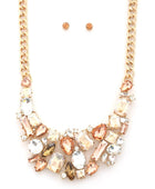 Teardrop Rectangle Shape Rhinestone Statement Necklace - Body By J'ne