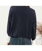 Three-Tone Color Block Dropped Shoulder Long Sleeve Tee - Body By J'ne