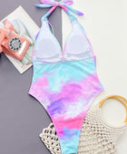 Tie-Dye Halter Neck One-Piece Swimsuit - Body By J'ne