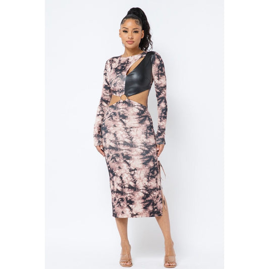 Tie Dye Long Sleeve Midi Dress - Body By J'ne