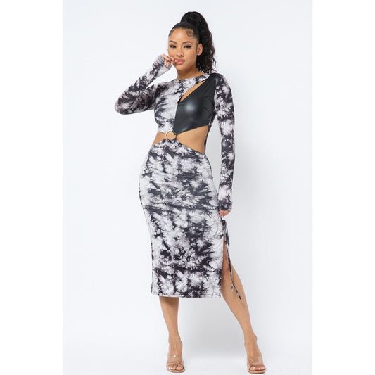 Tie Dye Long Sleeve Midi Dress - Body By J'ne