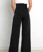 Tie Front Paperbag Wide Leg Pants - Body By J'ne