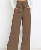 Tie Front Paperbag Wide Leg Pants - Body By J'ne