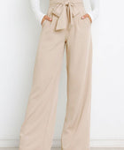 Tie Front Paperbag Wide Leg Pants - Body By J'ne