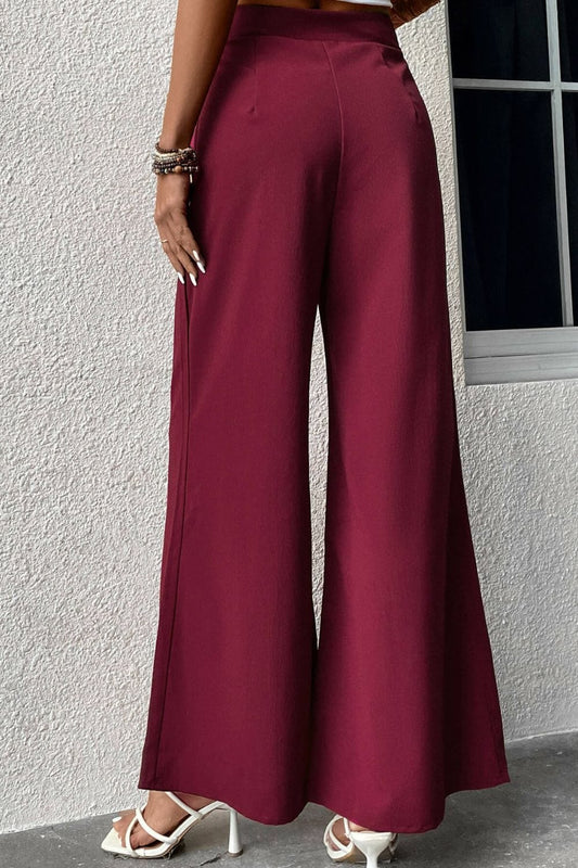 Tie Front Wide Leg Pants - Body By J'ne