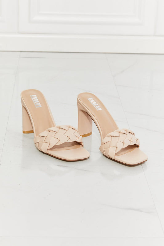 Top of the World Braided Block Heel Sandals in Beige - Body By J'ne