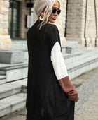 Tricolor Dropped Shoulder Cardigan with Pockets - Body By J'ne