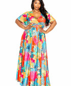 Tropical floral maxi skirt & top set - Body By J'ne