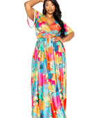 Tropical floral maxi skirt & top set - Body By J'ne