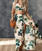 Tropical Print Crop Top and Maxi Skirt Set - Body By J'ne
