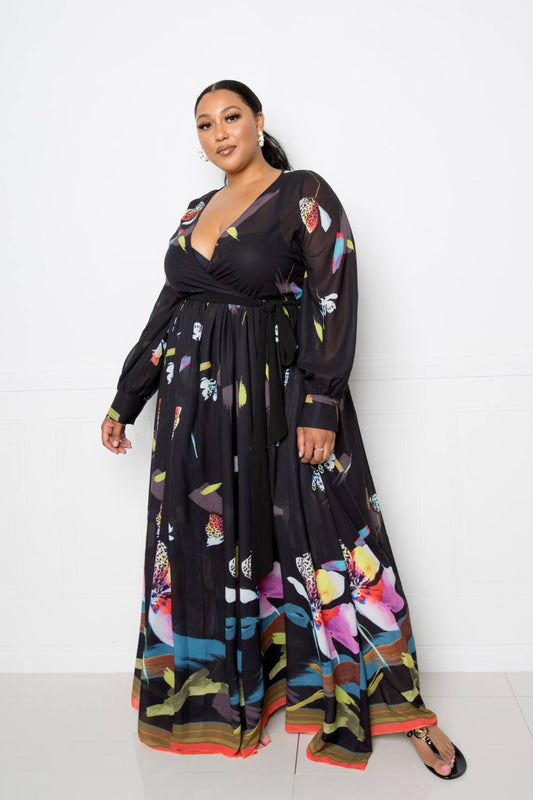 Tropical Print Maxi Dress - Body By J'ne