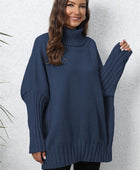 Turtle Neck Long Sleeve Ribbed Sweater - Body By J'ne