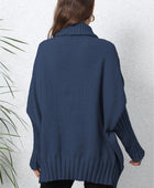 Turtle Neck Long Sleeve Ribbed Sweater - Body By J'ne