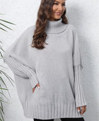 Turtle Neck Long Sleeve Ribbed Sweater - Body By J'ne