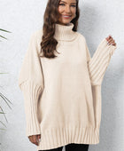 Turtle Neck Long Sleeve Ribbed Sweater - Body By J'ne