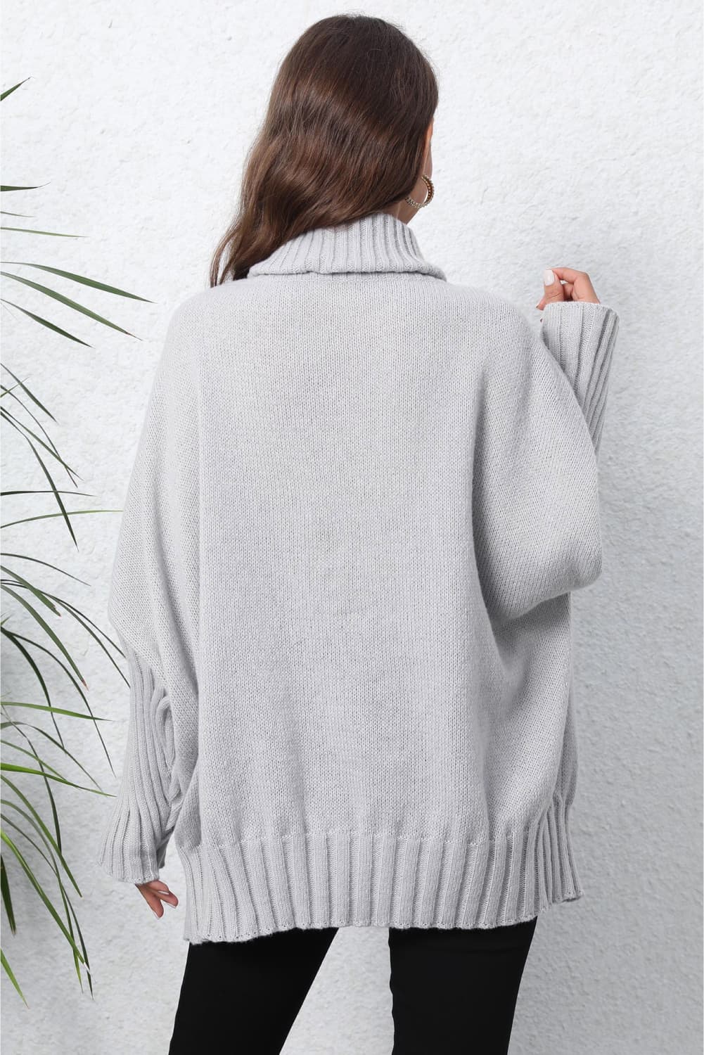 Turtle Neck Long Sleeve Ribbed Sweater - Body By J'ne