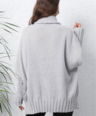 Turtle Neck Long Sleeve Ribbed Sweater - Body By J'ne