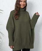 Turtle Neck Long Sleeve Ribbed Sweater - Body By J'ne