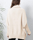 Turtle Neck Long Sleeve Ribbed Sweater - Body By J'ne