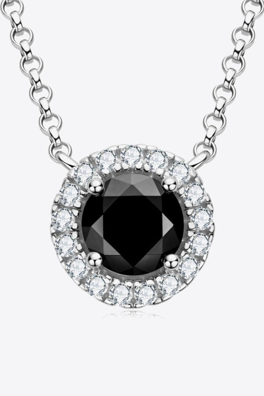 Two-Tone 1 Carat Moissanite Round Pendant Necklace - Body By J'ne