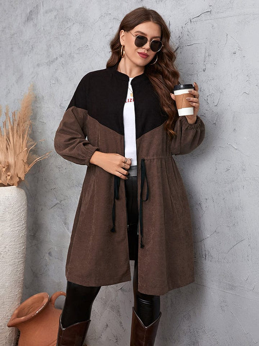 Two-Tone Dropped Shoulder Trench Coat - Body By J'ne