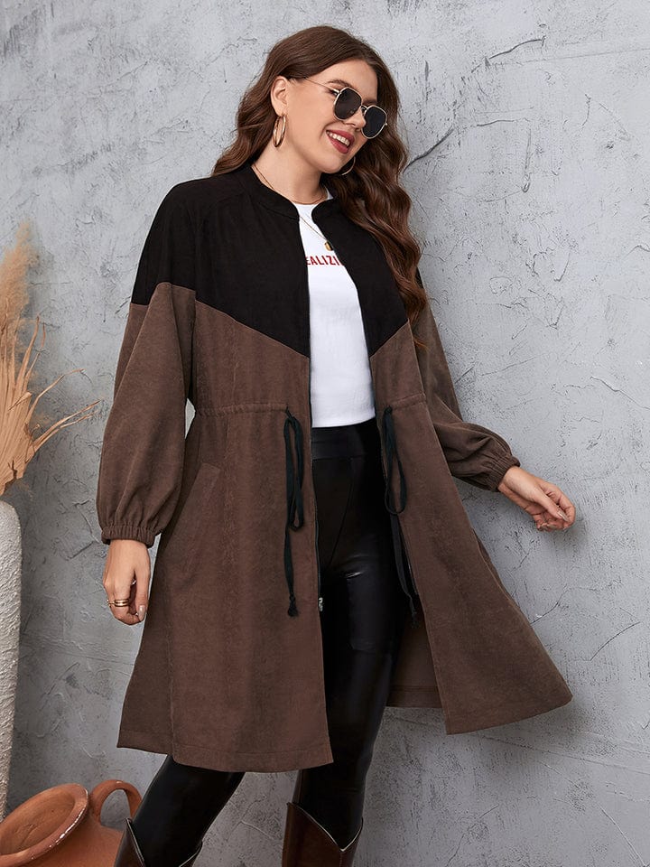 Two-Tone Dropped Shoulder Trench Coat - Body By J'ne